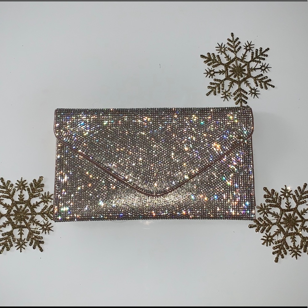 Fancy rose gold clutch purse